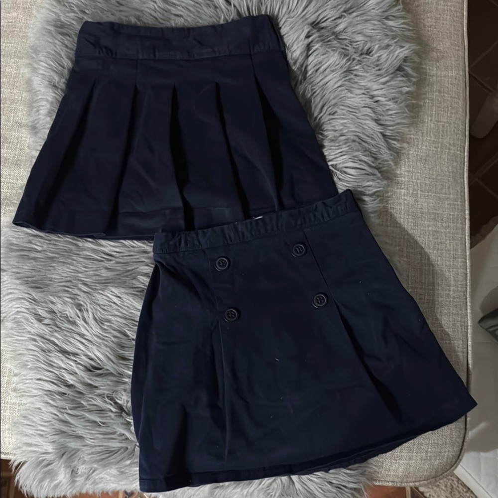LOT of 2 The Children's Place Blue uniform/skater skorts youth size 6X/7